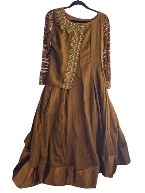 💕Embellished Beautiful Brown Anarkali Dress💕